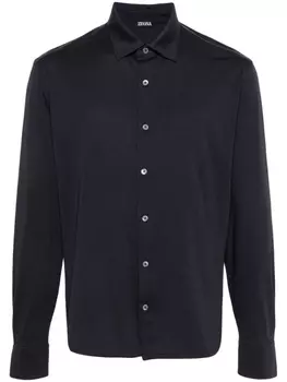 Zegna рубашка с длинными рукавами, синий