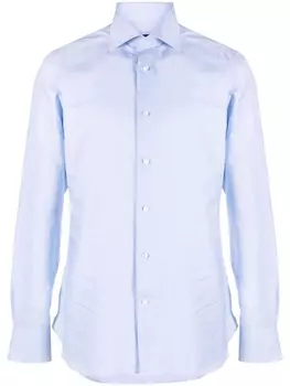 Zegna рубашка с длинными рукавами, синий