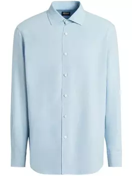 Zegna рубашка с отложным воротником, синий