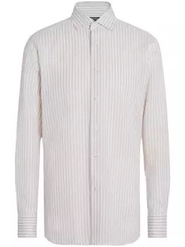 Zegna рубашка в полоску, белый