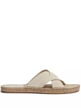 Zegna сандалии с перекрестными ремешками, нейтральный цвет