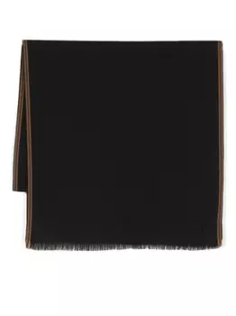 Zegna шарф с бахромой, черный