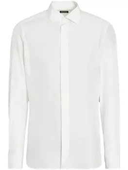 Zegna шелковая рубашка, белый
