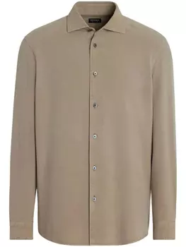 Zegna шелковая рубашка, нейтральный