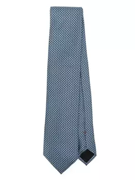 Zegna шелковый галстук с жаккардовым узором, синий