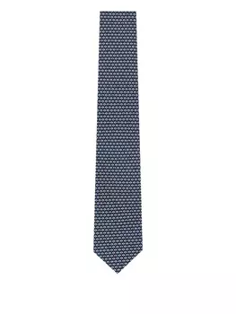 Zegna шелковый галстук с жаккардовым узором, синий