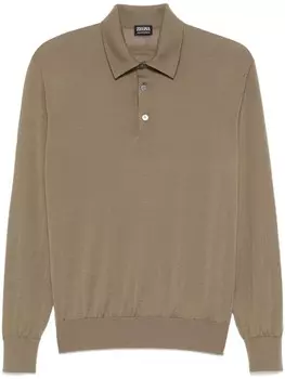 Zegna шерстяная рубашка поло, зеленый