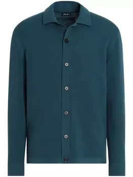 Zegna шерстяная рубашка, синий