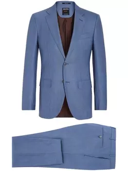 Zegna шерстяной костюм Centoventimila с однобортным пиджаком, синий