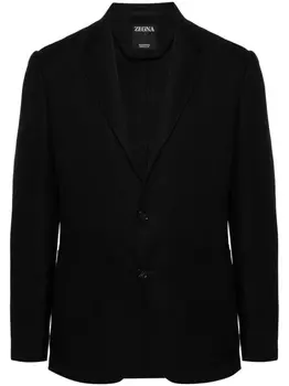 Zegna шерстяной однобортный пиджак, синий