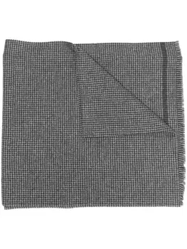 Zegna шерстяной шарф с нашивкой-логотипом, серый