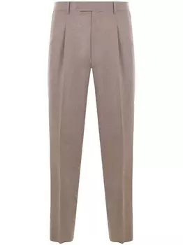 Zegna шерстяные брюки классического кроя, нейтральный цвет