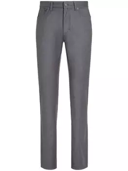 Zegna шерстяные брюки прямого кроя, серый