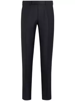 Zegna шерстяные брюки строгого кроя, черный