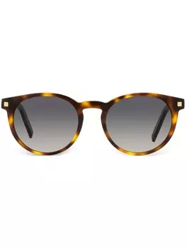 Zegna солнцезащитные очки Pantos в овальной оправе, коричневый