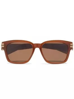 Zegna солнцезащитные очки в квадратной оправе, коричневый
