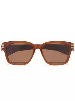 Zegna солнцезащитные очки в квадратной оправе, коричневый