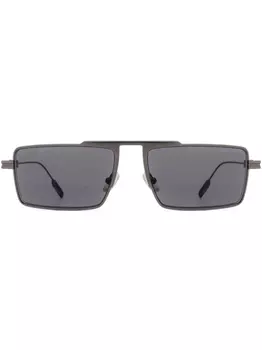 Zegna солнцезащитные очки в прямоугольной оправе, серый