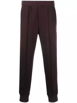 Zegna спортивные брюки с тисненым логотипом, коричневый