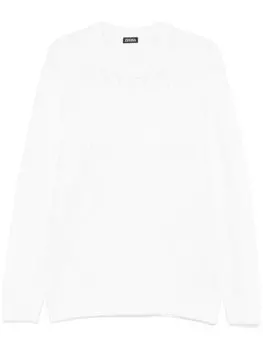 Zegna свитер фактурной вязки, белый