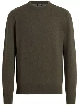 Zegna свитер с круглым вырезом, зеленый