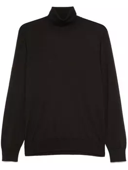 Zegna свитер с высоким воротником, каштановый