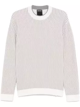 Zegna свитер в полоску, серый