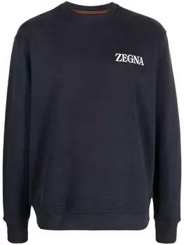 Zegna толстовка с логотипом, синий
