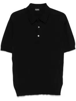 Zegna трикотажная рубашка поло, черный