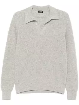 Zegna трикотажная рубашка поло, серый