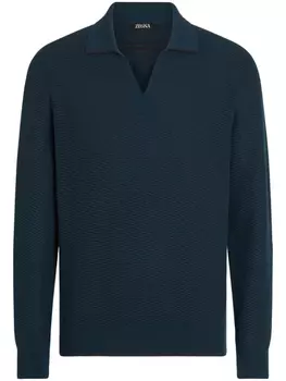 Zegna трикотажная рубашка поло, синий