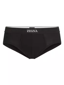 Zegna трусы-брифы с логотипом, черный