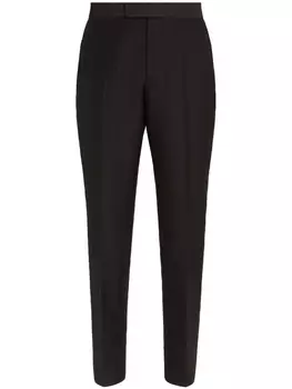 Zegna wool-mohair tailored trousers, черный