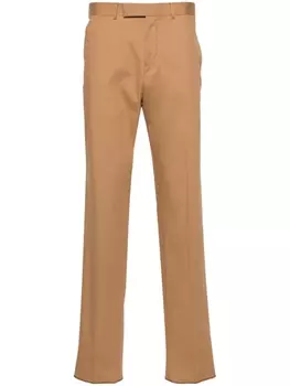Zegna зауженные брюки чинос средней посадки, коричневый