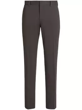 Zegna зауженные брюки строгого кроя, коричневый