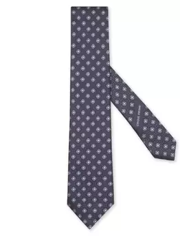 Zegna жаккардовый галстук из шелка, синий