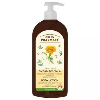 Зеленая Аптека, Омолаживающий бальзам для тела Календула и Зеленый чай, 500 мл, Green Pharmacy