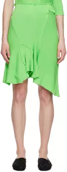 Зеленая асимметричная мини-юбка Talia Byre