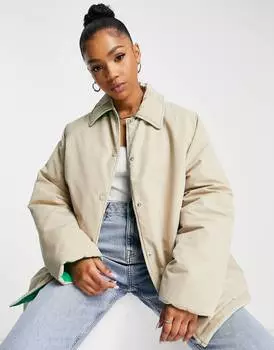 Зеленая двусторонняя стеганая куртка на подкладке ASOS DESIGN