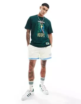 Зеленая футболка adidas – Basketball – с графикой