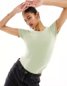 Зеленая футболка-боди Fashionkilla Sculting