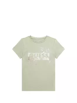 Зеленая футболка для девочек Guess