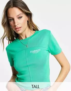 Зеленая футболка для малышей Topshop Tall со студийным швом