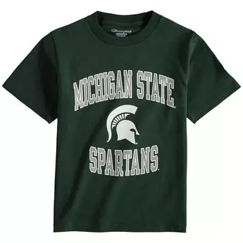 Зеленая футболка из джерси молодежного чемпиона штата Мичиган Spartans Circling Team Champion