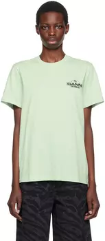 Зеленая футболка «Мир» GANNI