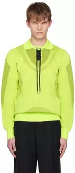 Зеленая футболка-поло на шнуровке Botter