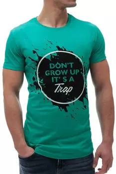 Зеленая футболка Printed Crew Neck 2892 MADMEXT