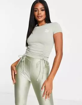 Зеленая футболка Puma с рюшами