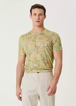 Зеленая футболка с цветочным узором Etro