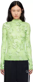 Зеленая футболка с длинным рукавом с принтом Stockholm (Surfboard) Club